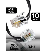 MN207FS Kutu–Modem Dsl/Adsl/Vdsl kablosu-10 metre/2 Telli-Flat-Rj11 kablo/Telefon hat Kablosu