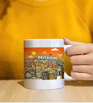 Mardin Tasarımlı Beyaz Kupa