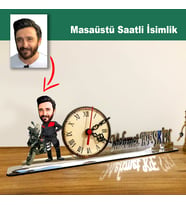 Karikatür Erkek Yunus Polisi Model Masaüstü Saatli İsimlik MSİ57