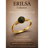 Sertifikalı Sindirim Enerji Denge Yüzüğü – Serpantin Taşı Ayarlanabilir Gold İnce Kasa Yengeç Balık (Çok Renkli)