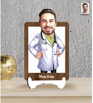 Kişiye Özel Doktor Temalı Karikatür Ahşap Biblo
