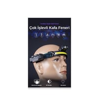 Çok İşlevi Olan Hareket Sensörlü 6 Mod Işık Flaşörlü Su Geçirmez Yüksek Güç Usb Şarjlı Kafa Feneri-Süper Aydınlatma Kamp Feneri