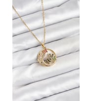 316L Çelik Zincir Gold Renk Zirkon Taşlı Kelebekli Kadın Kolye - TJ-BKO10609