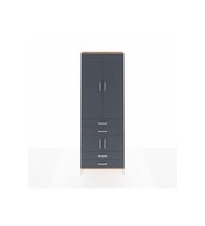 Arges Dolap 5 Raflı 4 Çekmeceli 4 Kapaklı 88x30x243 Çam-Antrasit
