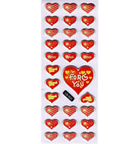 Sticker Kabartmalı Sticker Defter Planlayıcı Etiket (cb503) 16x7 cm- Desenli Kalp Love