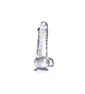 Realistik Şeffaf Dildo Yapay Penis (Uzunluk : 17cm Kalınlık : 2.5cm 150Gr) - Kayganlaştırıcı Hediye