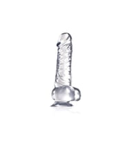 Realistik Şeffaf Dildo Yapay Penis (Uzunluk : 17cm Kalınlık : 2.5cm 150Gr) - Kayganlaştırıcı Hediye