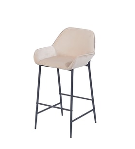 1 ADET LORİN ADA MUTFAK VE BAR SANDALYESİ - BAR TABURESİ - SİLİNEBİLİR BABYFACE KUMAŞ - METAL AYAK