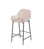 1 ADET LORİN ADA MUTFAK VE BAR SANDALYESİ - BAR TABURESİ - SİLİNEBİLİR BABYFACE KUMAŞ - METAL AYAK