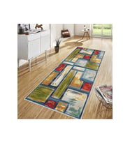 Rovigo Home Dijital Baskı Yıkanabilir Kaymaz Taban Salon Halısı  RVG1689 (Mavi)
