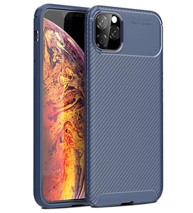 iPhone 11 Pro Max Kılıf Auto Focus Karbon Kapak - Lacivert