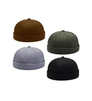 4 Lü Set %100 Pamuk Cap Ayarlanabilir Docker Şapka Yazlık Takke Şapka Retro Şapka Takke Şapka