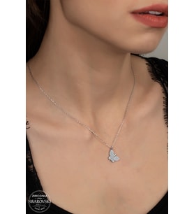 SWAROVSKİ CRYSTAL YUSUFÇUK  925 AYAR GÜMÜŞ KOLYE