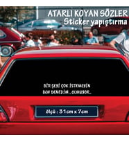 bir şeyi çok istemeyin - Oto ön arka cam yazıları - özlü espirili komik türkçe koyan sözler