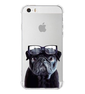 PrintiFy Apple iPhone 5S Uyumlu Köpek 3 Baskılı Şeffaf Köşe Korumalı Antişok Kılıf