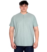 Mode XL Büyük Beden Erkek Hakim Yaka Tişört Waffle U20036 Çağla
