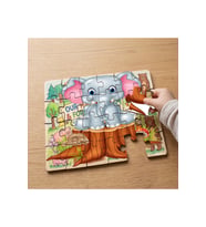 Sevimli Yavru Fil Tasarımlı 24 Parça Ahşap Çocuk Puzzle MPK0920