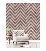 Dreamwall Ahşap Zigzag Desenli Isı Ve Ses Yalıtımlı Sağlıklı Tekstil Duvar Kağıdı (Kahverengi)