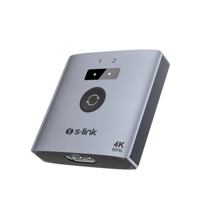 S-LINK SL-LU602 2xHDMI 4K 60Hz Monitör Çoklayıcı (1PC-2Monitör veya 2PC- 1Monitör) Çift Yönlü Switch