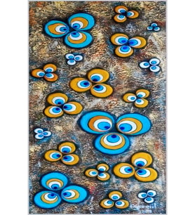Eliana Home Baskılı, Yıkanabilir Kaymaz Taban Salon Halısı LNA0248 100x150 cm (Mavi)