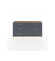 Arges Konsol 2 Raflı 3 Çekmeceli 2 Kapaklı 176x30x99 Çam-Antrasit