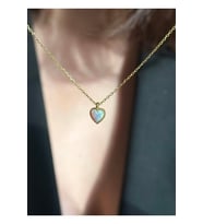 Opal Kalp Kolye 925 Ayar Gümüş (Gold)