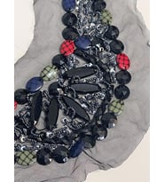 32X24  CM TAŞLI BONCUKLU TASARIM KIYAFET YAKA AKSESUARI APLİK DİKİŞ