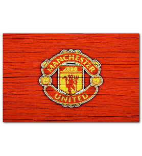 Cakatablo Kırmızı Boyalı Zeminde Manchester United Logosu