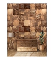 Dreamwall Vintage Kare Taş Desenli Isı Ve Ses Yalıtımlı Sağlıklı Tekstil Duvar Kağıdı (Çok Renkli)