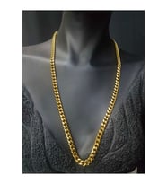 Unisex Vip Çelik Altın Görünümlü 5 Mm Gürmet Model Zincir Kolye