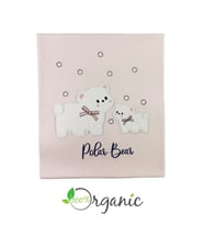 Kız Bebek Polar Bear Nakışlı 90 X 80 Cm Çift Kat Pamuklu Organik Penye Bebe