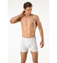 LİKRALI ERKEK BOXER (Beyaz)