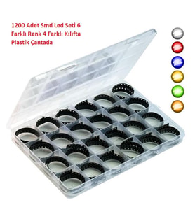 1200 Adet Smd Led Seti 6 Farklı Renk 4 Farklı Kılıfta Plastik Çantada