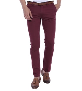 Cep Kapaklı Bordo Erkek Pantolon - Wessi