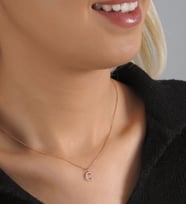 925 Ayar Gümüş Taşlı Kişiye Özel Harf Kolye