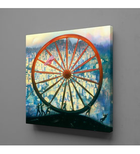 TEKERLEK KANVAS TABLO 140x140cm