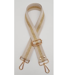 Angel Çanta Aksesuar Polyester Kolon 120X4 Cm Bej Renk Simli Light Gold Metalli