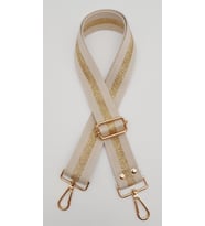Angel Çanta Aksesuar Polyester Kolon 120X4 Cm Bej Renk Simli Light Gold Metalli