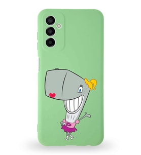 Samsung Galaxy M23 Uyumlu Lansman Kılıf Altı Kapalı İçi Kadife  Pearl Yengeç Tasarımlı  Kapak (Şeffaf)