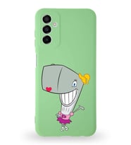 Samsung Galaxy M23 Uyumlu Lansman Kılıf Altı Kapalı İçi Kadife  Pearl Yengeç Tasarımlı  Kapak (Şeffaf)