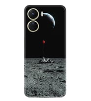 Vivo Y16 Kılıf Silikon Desen Özel Seri Astronoot Red Baloon 1608
