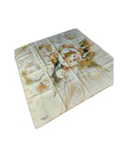 Emilya Rayon Çiçek Desenli Eşarp 90x90 cm (Gold)