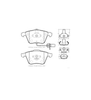 AUDI A4- 02/05; ÖN FREN BALATASI 2,0TFSI/2,7TDI(2KABLOLUDİSK)(155.2x72.7x19.3/15;6.4x73x19.3(BRAMAX) 1313-6350D 8E0698151C
