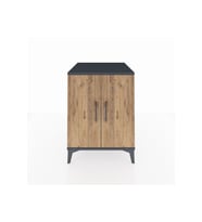 Kronos Komodin Tek Raflı 2 Kapaklı 60x59x80 Antrasit-Çam