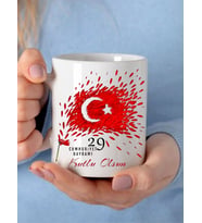 29 Ekim Cumhuriyet bayramına ve kişiye özel kupa bardak