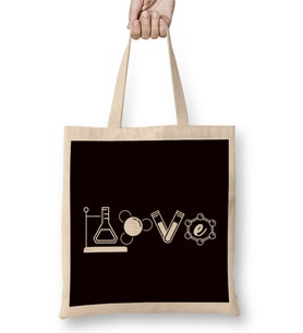 Love Chemistry Science Laboratory Medicine Clinic Pharmacist Bez Çanta Uzun Saplı
