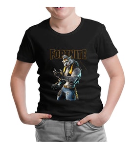 Fortnite - Wolf Siyah Çocuk Tshirt