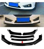 Honda City Siyah Renkli Şeritli Dilli Ön Lip 4 Prç Parlak Siyah ABS