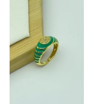 Çelik Gold Yeşil Ayarlanabilir Yüzük - 25yzk214