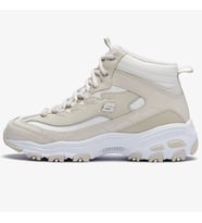 Skechers D'Lites-Comft Times Memory Foam Leather Womens Sneaker Hafızalı Taban Hakiki Deri Bilekli Kadın Günlük Spor Ayakkabı Krem